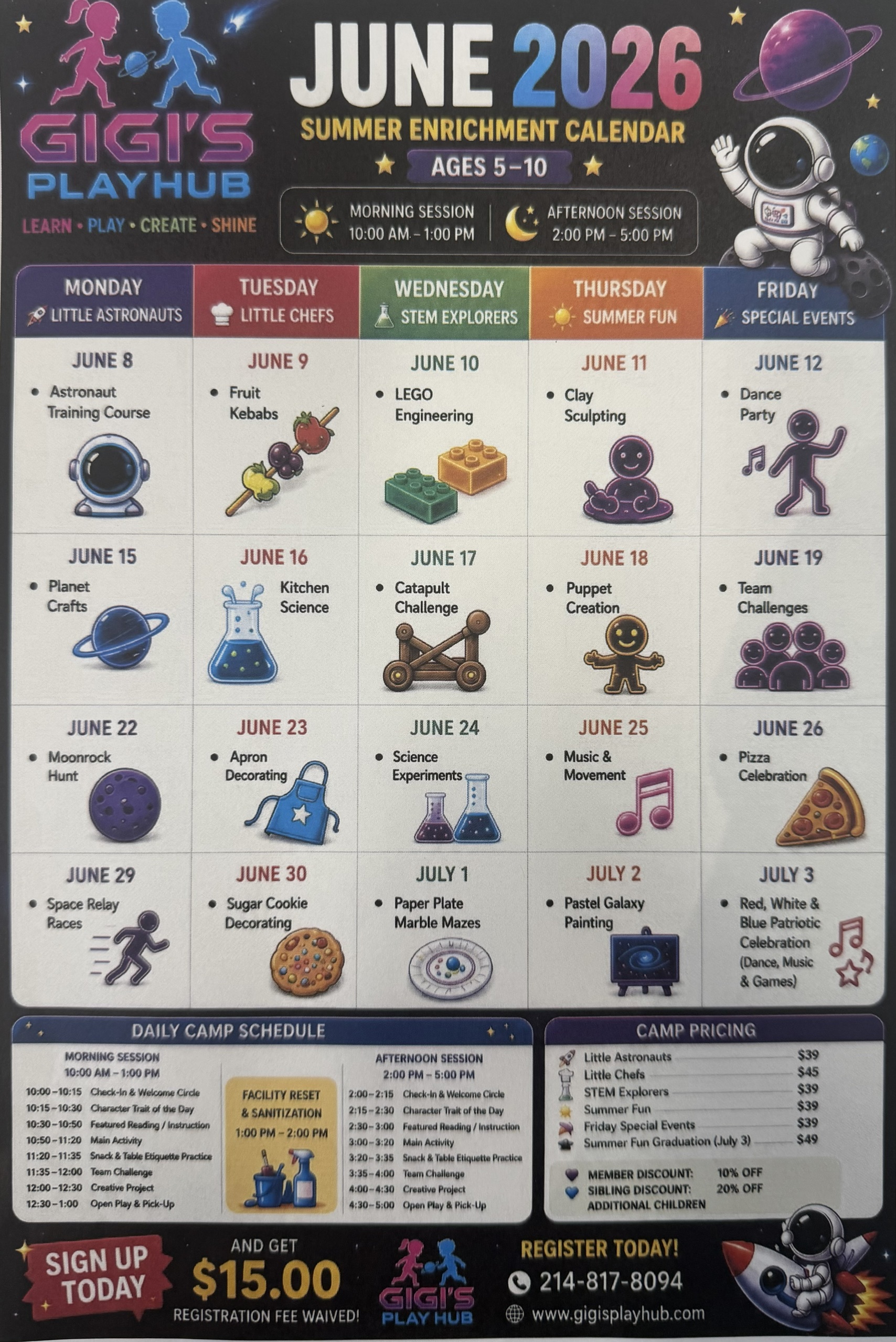 June 2026 Summer Enrichment Calendar